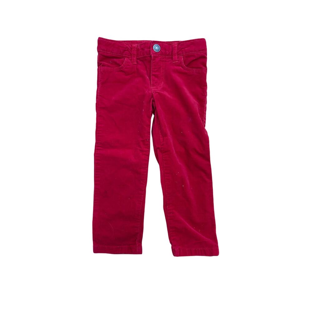 Carters red soft velvety pant size 2T